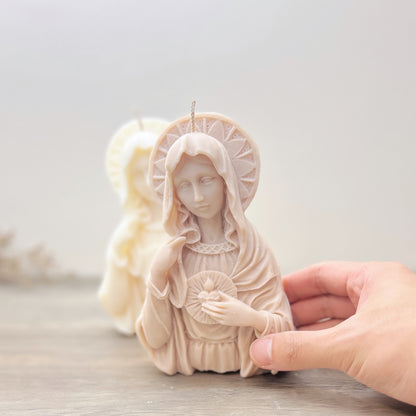 Mother Mary Christian Candle - Virgin Mary Christmas Candle - Catholic Gifts