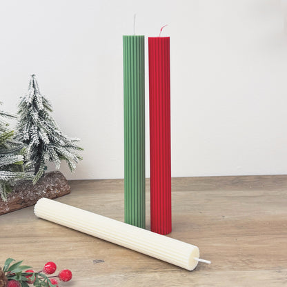 Minimalist Christmas Dinner Candles - Colourful Christmas Dinner Table Candlestick