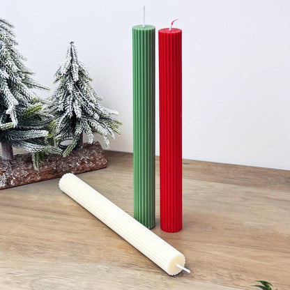 Minimalist Christmas Dinner Candles - Colourful Christmas Dinner Table Candlestick