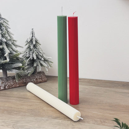 Minimalist Christmas Dinner Candles - Colourful Christmas Dinner Table Candlestick