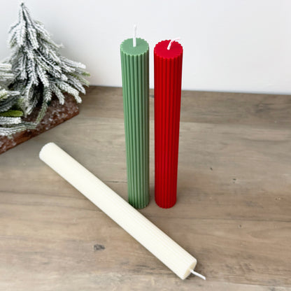 Minimalist Christmas Dinner Candles - Colourful Christmas Dinner Table Candlestick