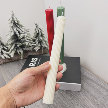 Minimalist Christmas Dinner Candles - Colourful Christmas Dinner Table Candlestick