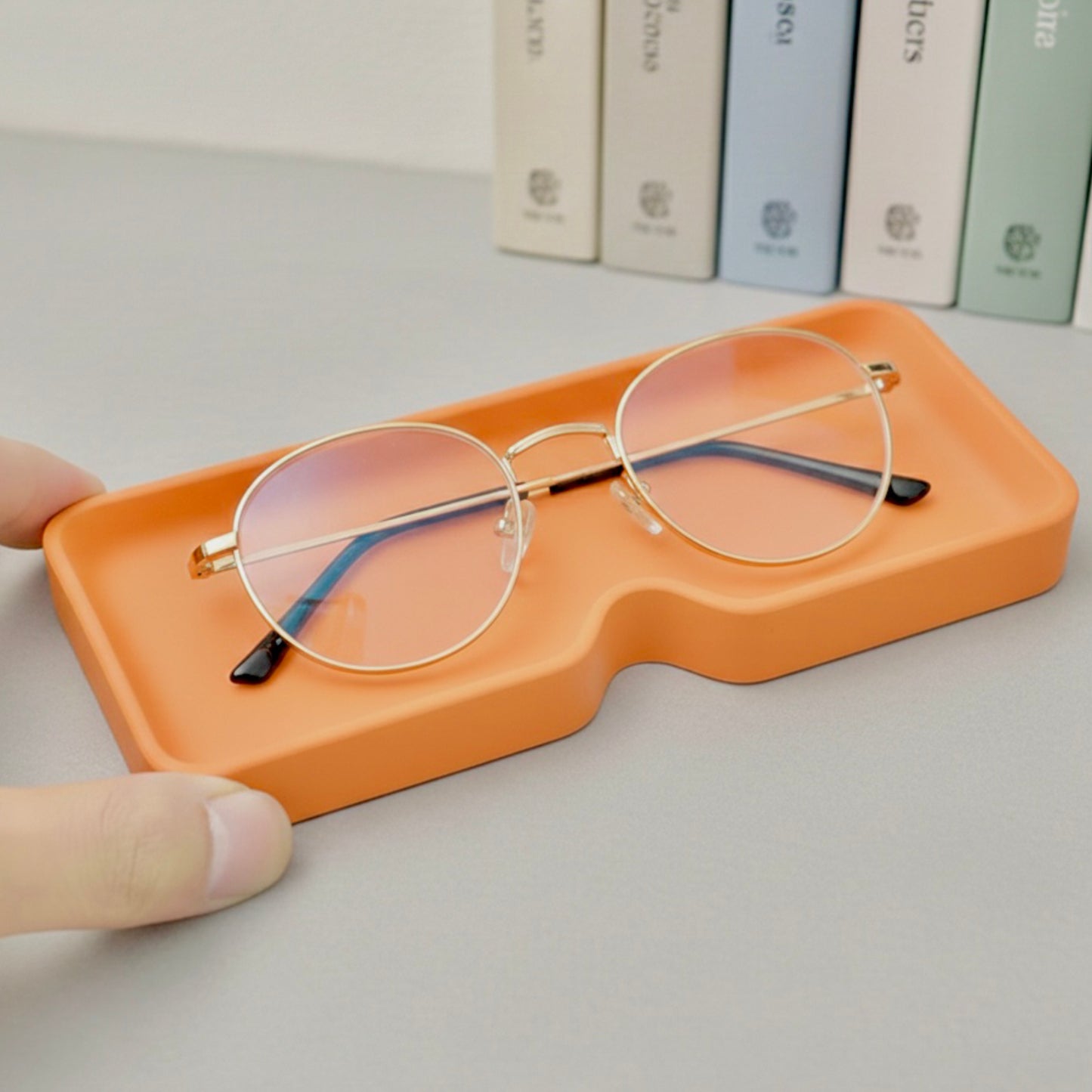 Handmade Orange Glasses Holder and Eyewear Tray