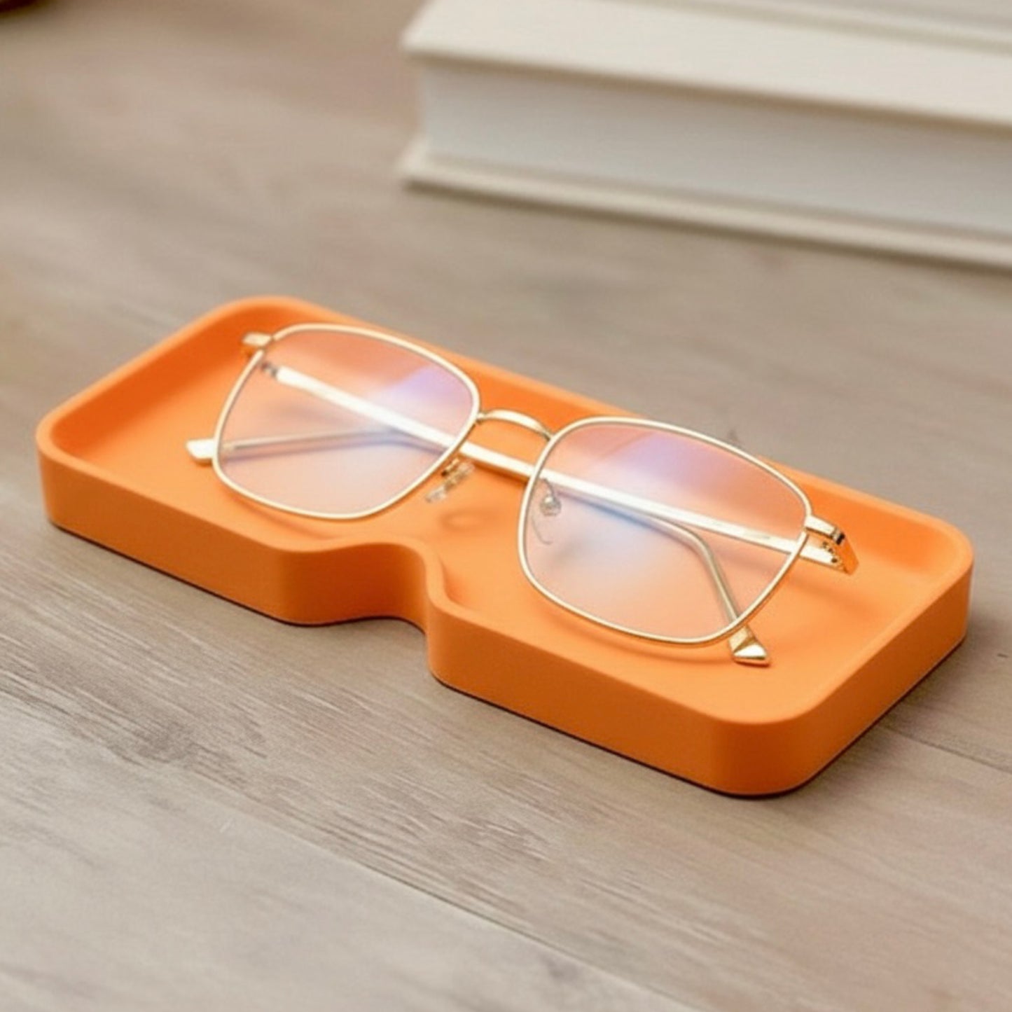 Handmade Orange Glasses Holder and Eyewear Tray