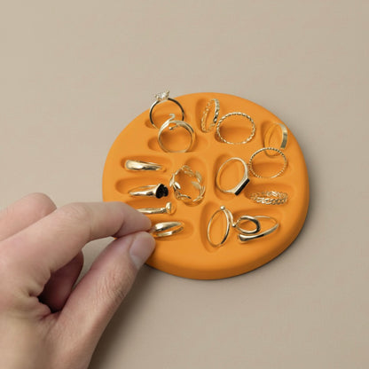 Orange Ring Organiser - Round Multi Ring Dish