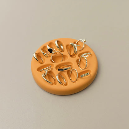 Orange Ring Organiser - Round Multi Ring Dish