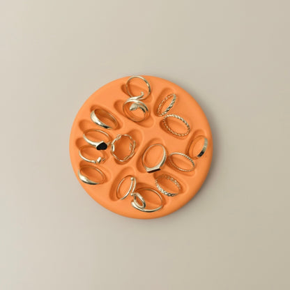 Orange Ring Organiser - Round Multi Ring Dish