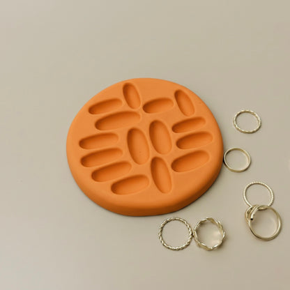 Orange Ring Organiser - Round Multi Ring Dish