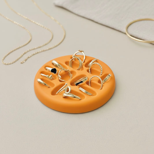 Orange Ring Organiser - Round Multi Ring Dish