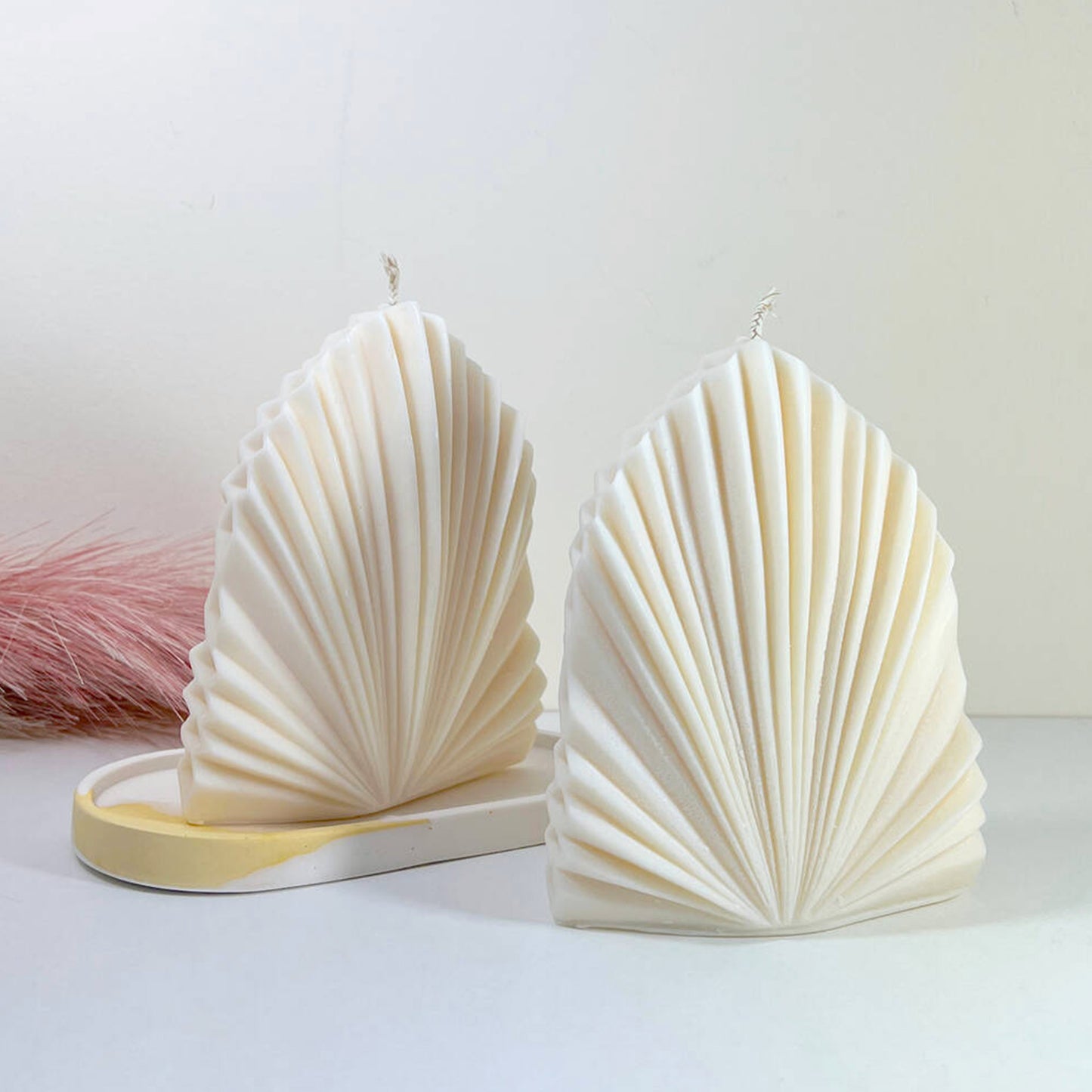 Palm Leaf Candle - Palm Spear Candle - Fan Palm Candles - Large White Soy Candles