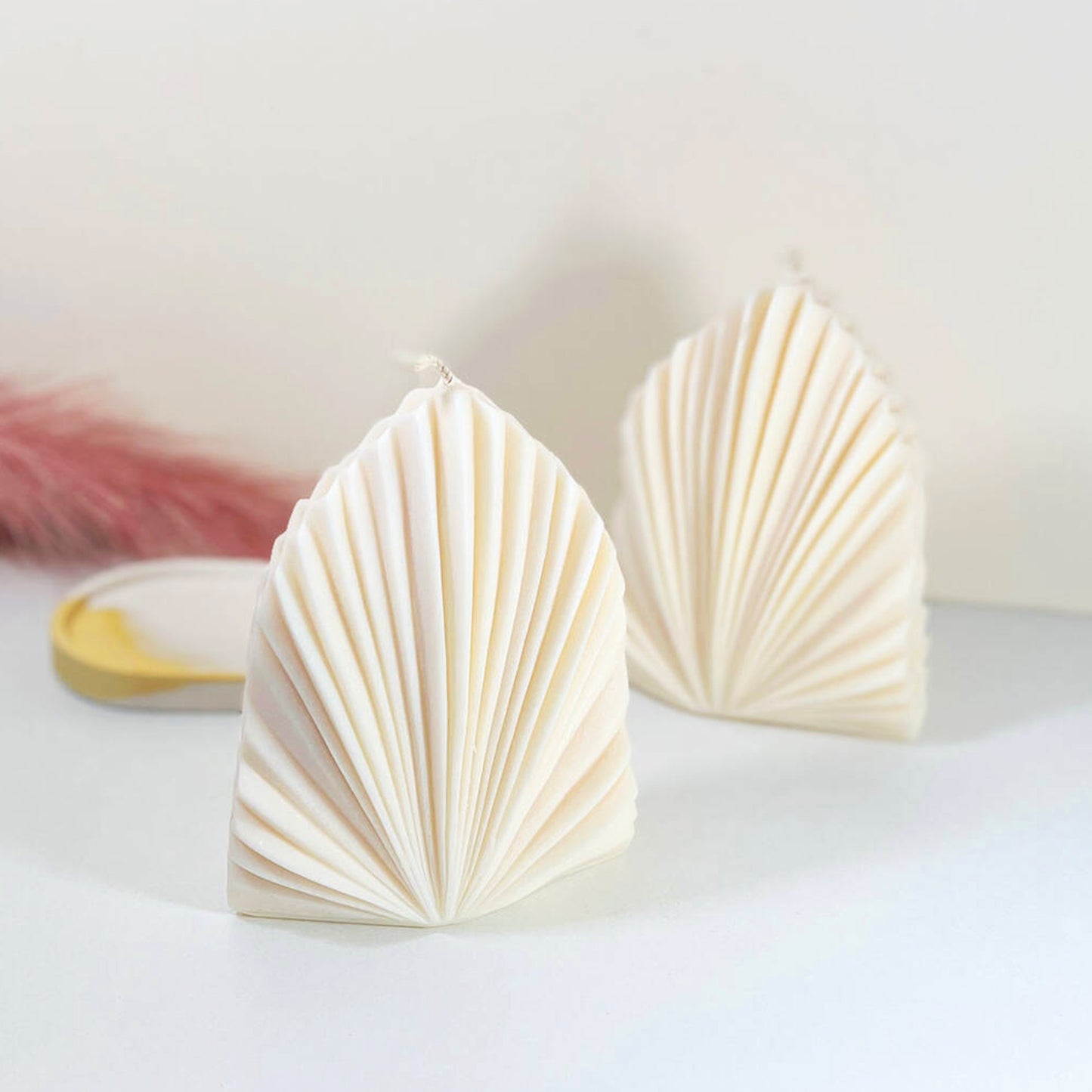 Palm Leaf Candle - Palm Spear Candle - Fan Palm Candles - Large White Soy Candles