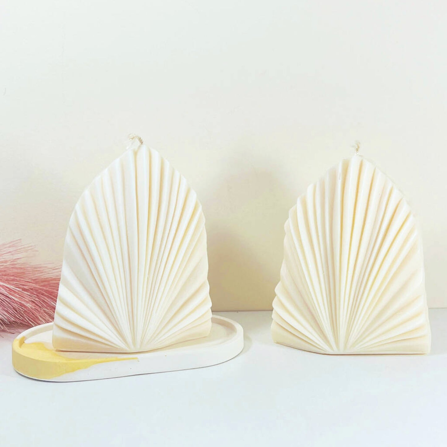 Palm Leaf Candle - Palm Spear Candle - Fan Palm Candles - Large White Soy Candles