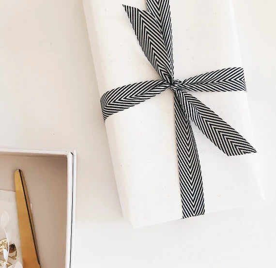 gifts and wrapping in black and white