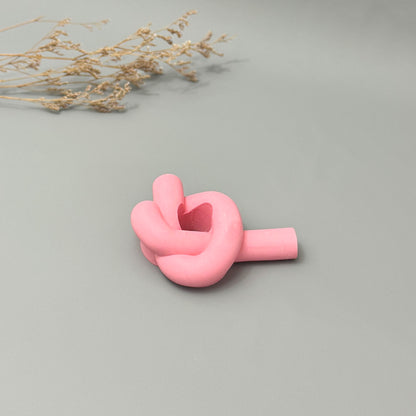 Pink Knotted Candlestick Holder - Pink Dinner Candle Holder - Knot Candle Holder