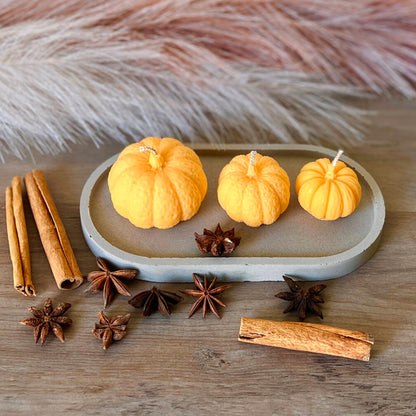 Pumpkin Spice Halloween Candles Set of 3 - Pumpkin Tealight Candle - Autumn Decor