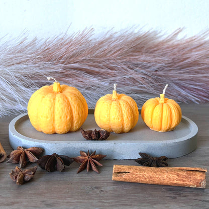 Pumpkin Spice Halloween Candles Set of 3 - Pumpkin Tealight Candle - Autumn Decor