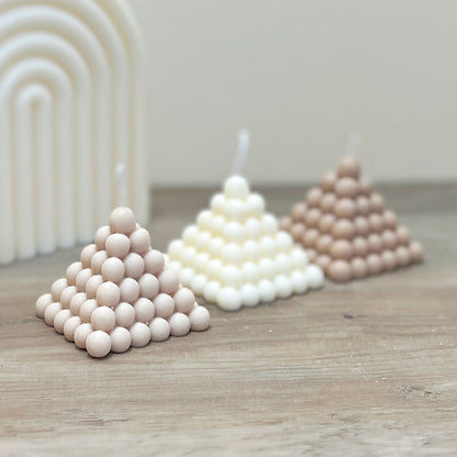 Triangle Candles - Pyramid Bubble Candle - White Pillar Candles