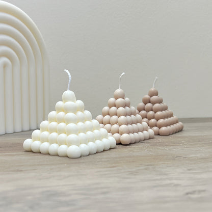 Triangle Candles - Pyramid Bubble Candle - White Pillar Candles