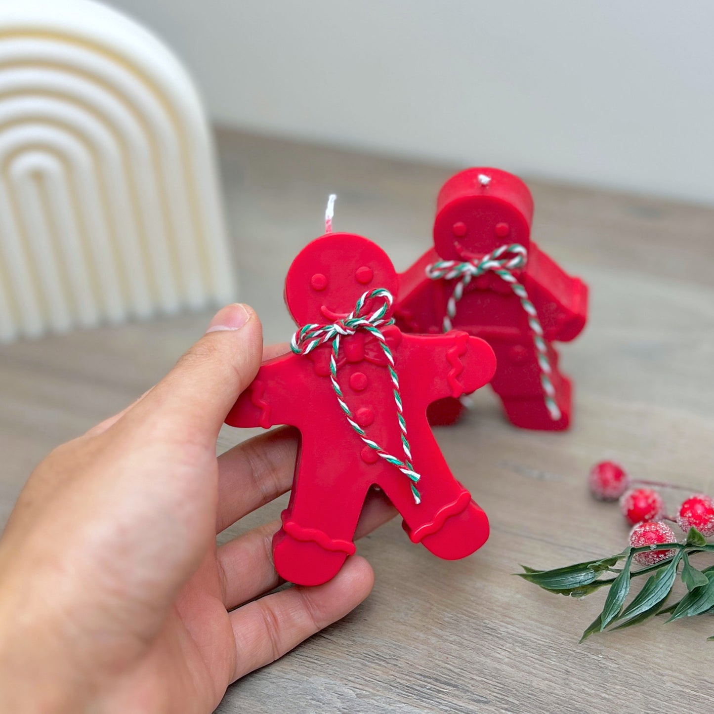 Festive Gingerbread Candles - Christmas Gingerbread Scent Candle - Gingerbread Man