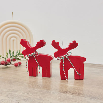 Festive Red Reindeer Candle - Rudolph Reindeer Christmas Candle - Christmas Scented Candle