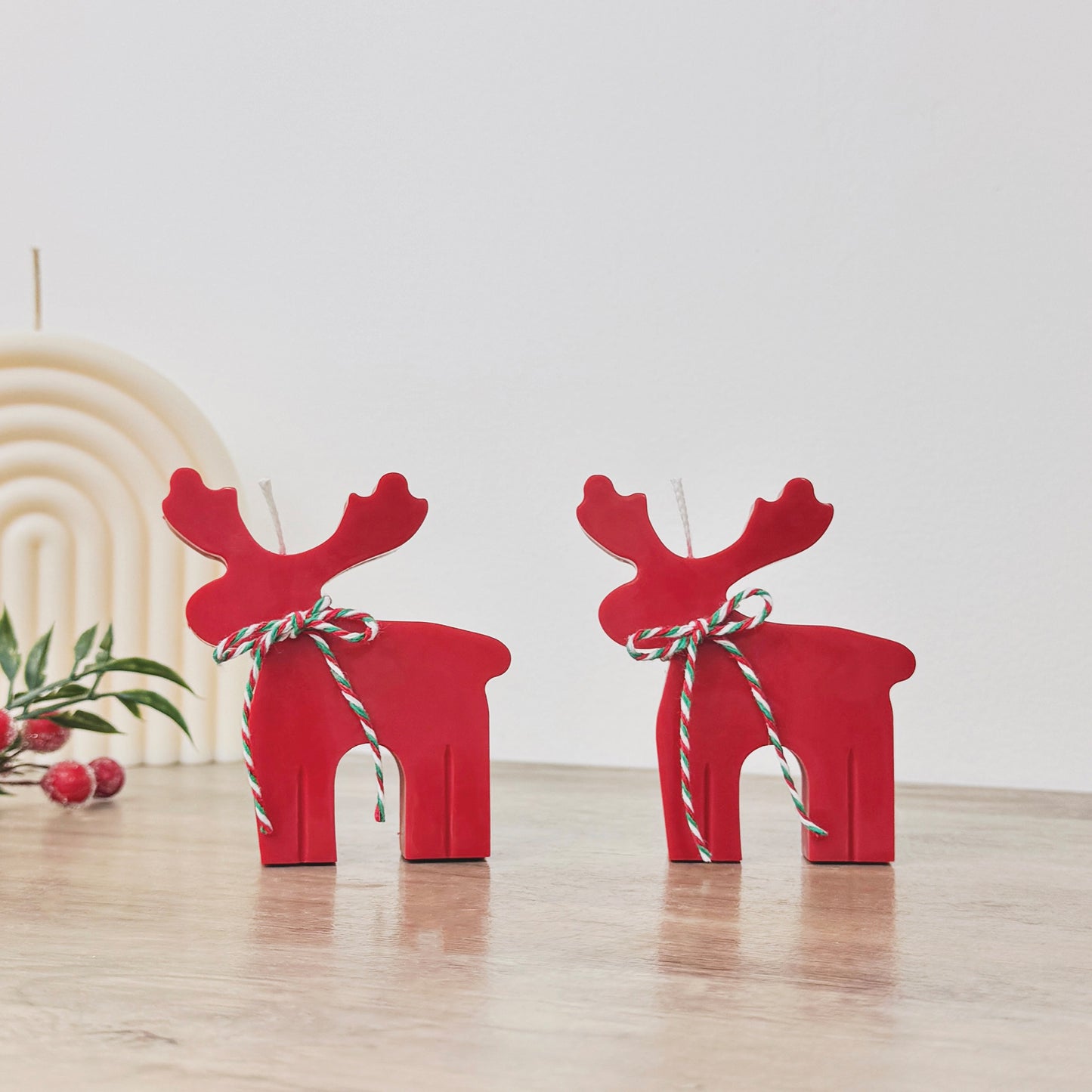 Festive Red Reindeer Candle - Rudolph Reindeer Christmas Candle - Christmas Scented Candle