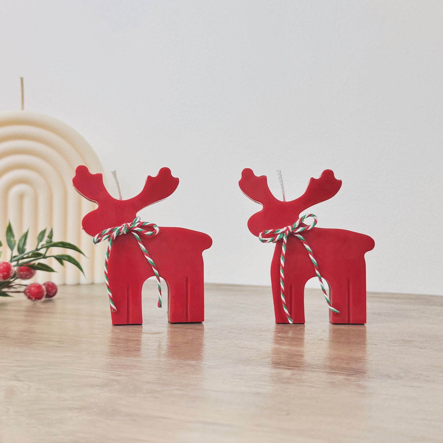 Festive Red Reindeer Candle - Rudolph Reindeer Christmas Candle - Christmas Scented Candle