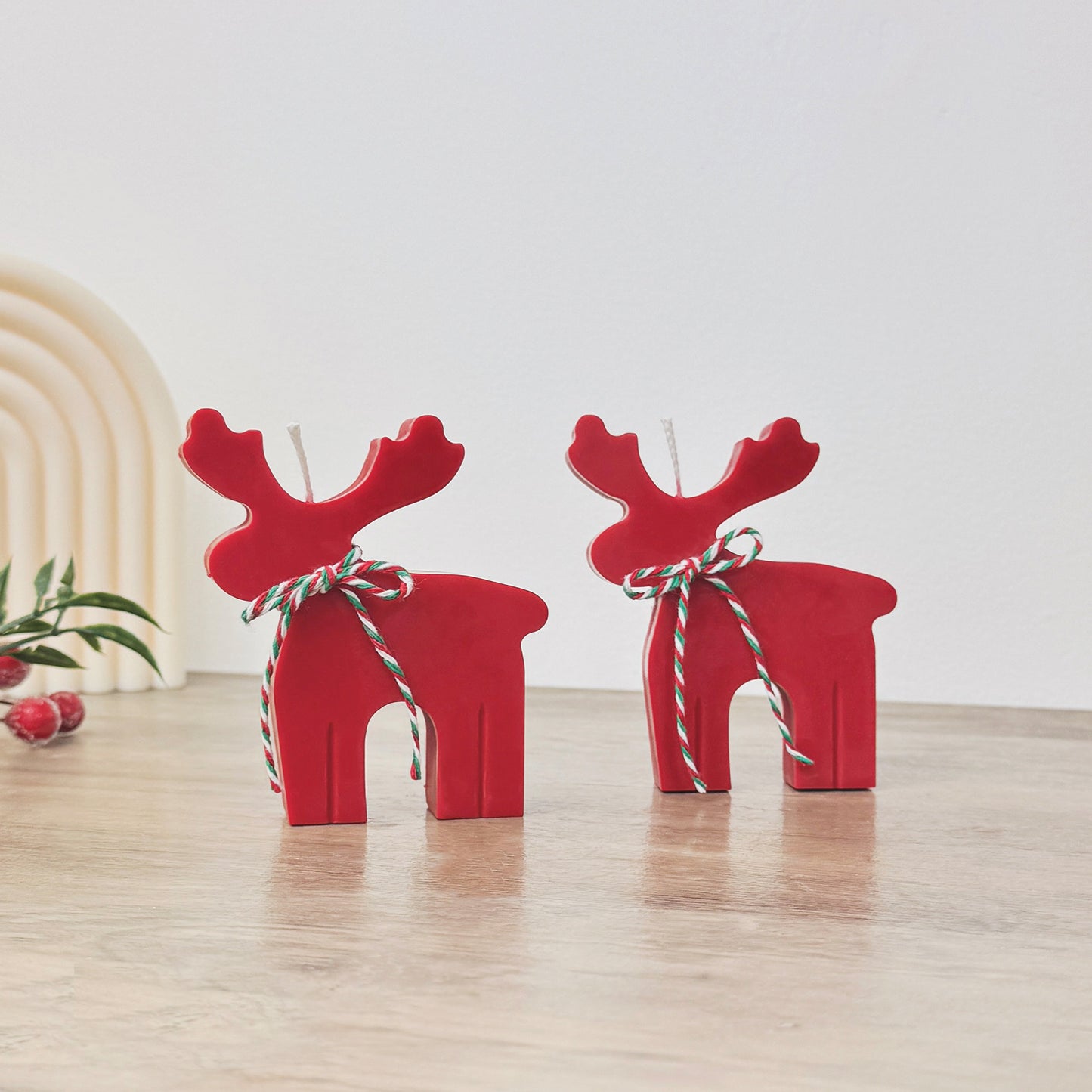 Festive Red Reindeer Candle - Rudolph Reindeer Christmas Candle - Christmas Scented Candle