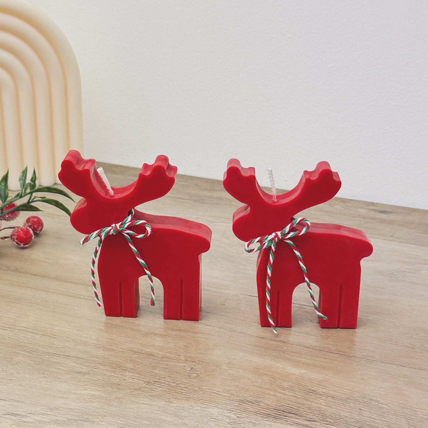 Festive Red Reindeer Candle - Rudolph Reindeer Christmas Candle - Christmas Scented Candle