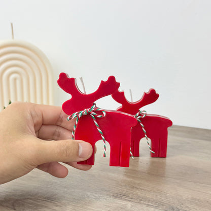 Festive Red Reindeer Candle - Rudolph Reindeer Christmas Candle - Christmas Scented Candle