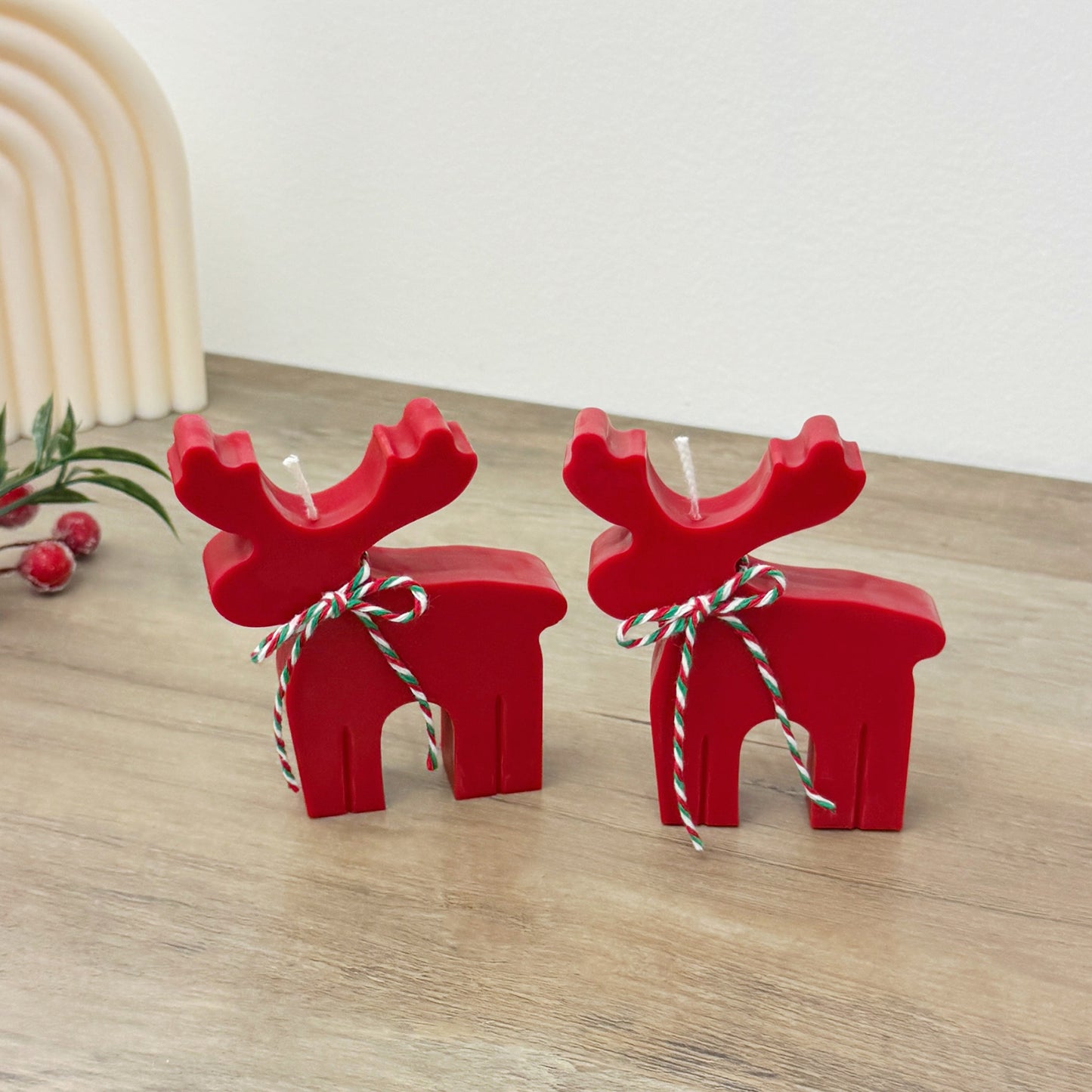 Festive Red Reindeer Candle - Rudolph Reindeer Christmas Candle - Christmas Scented Candle