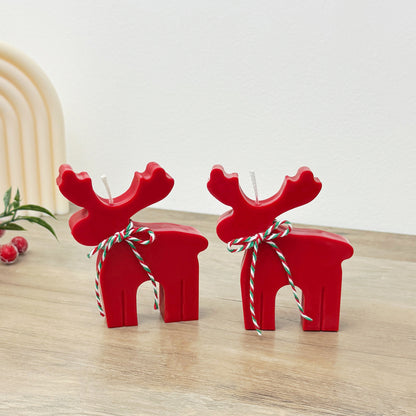 Festive Red Reindeer Candle - Rudolph Reindeer Christmas Candle - Christmas Scented Candle