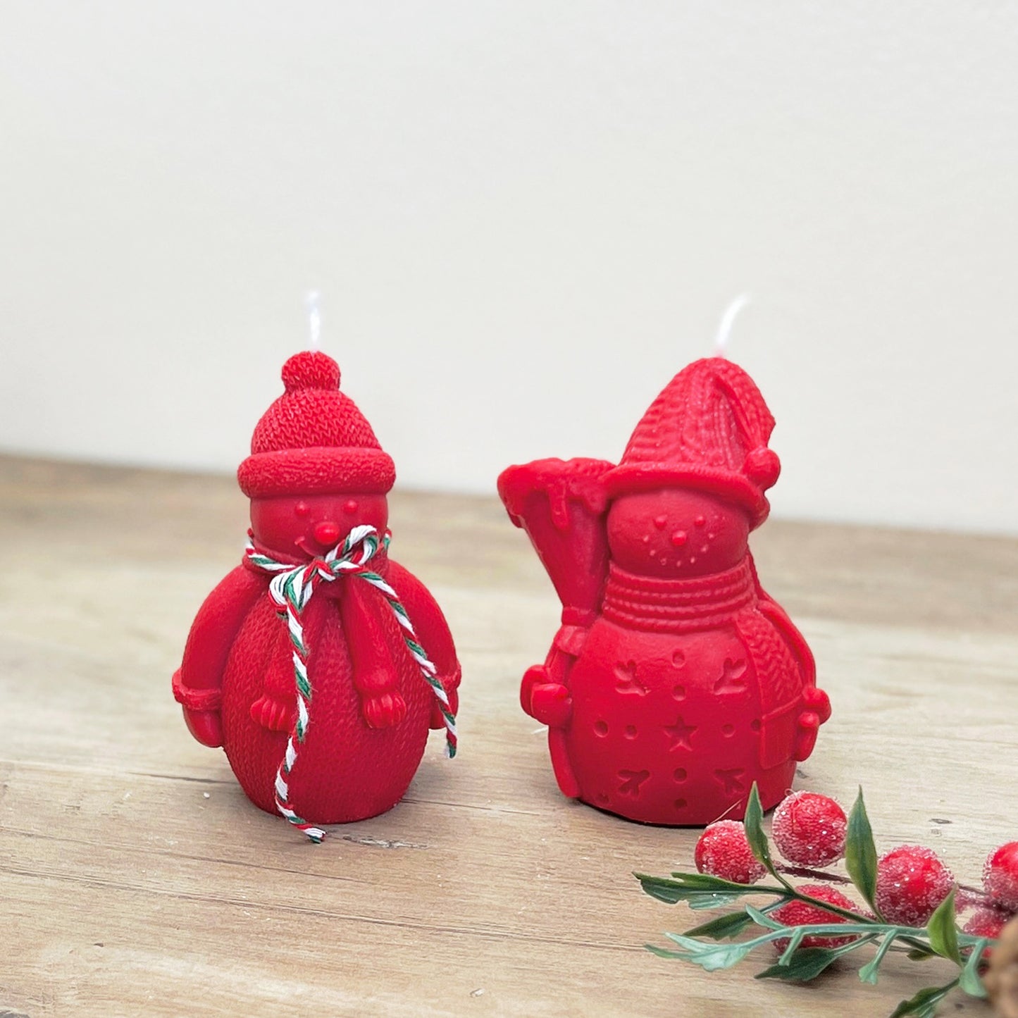 Christmas Red Snowman Candle - Snowmen Christmas Candle Decorations