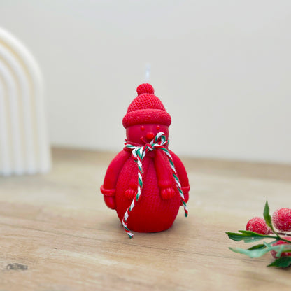 Christmas Red Snowman Candle - Snowmen Christmas Candle Decorations