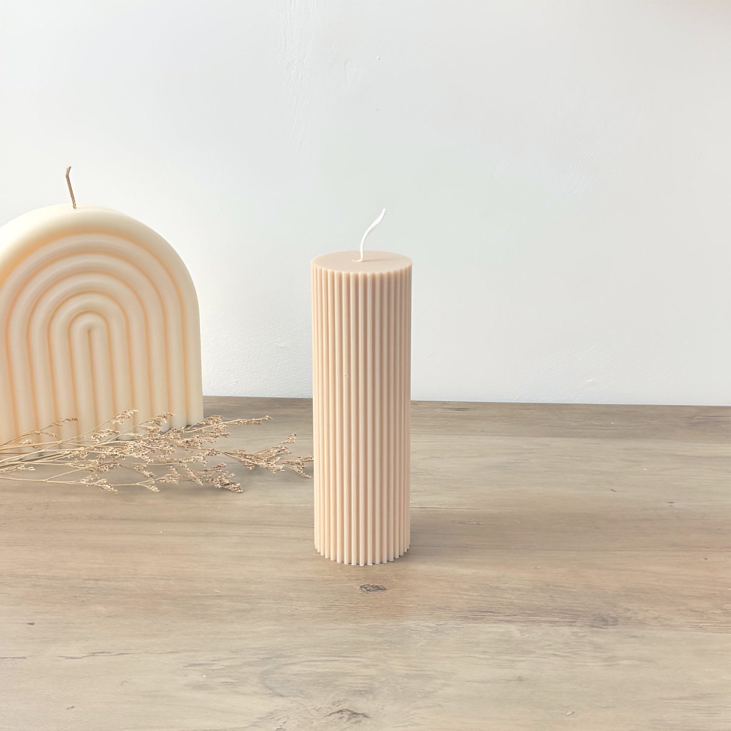 Ridged Pillar Candle - Wedding Table Candle - Ribbed Soy Wax Pillar Candles