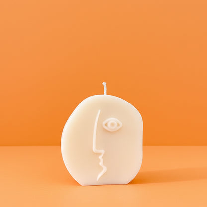 Moai Face Shape Candle - Round Pillar Candles - Oval Aesthetic Candle