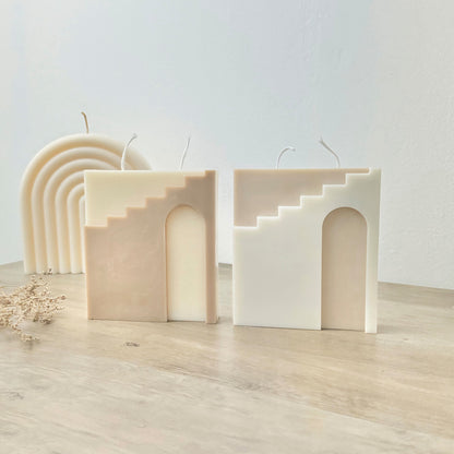 Santorini House Shape Double Wick Candle - Architectural Candles - Pillar Candles