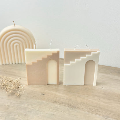 Santorini House Shape Double Wick Candle - Architectural Candles - Pillar Candles