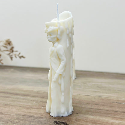 Mini Skeleton Candle - White Halloween Candlestick - Halloween Decorations