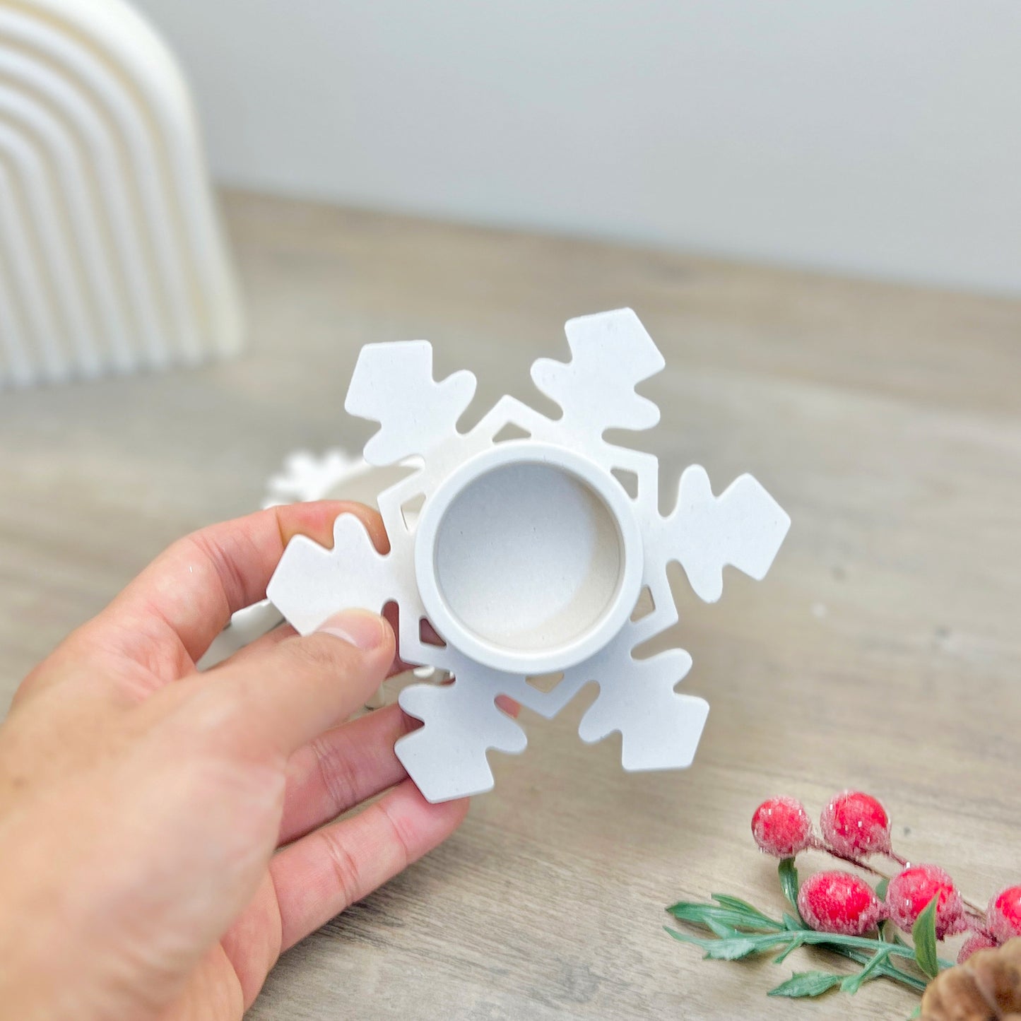 Snowflake Tealight Holder - Christmas Snowflake Candle Holder - Xmas Decor