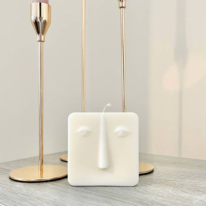 Square Moai Candle - Square Face Candles - Geometric Candle - Sculptural Candles