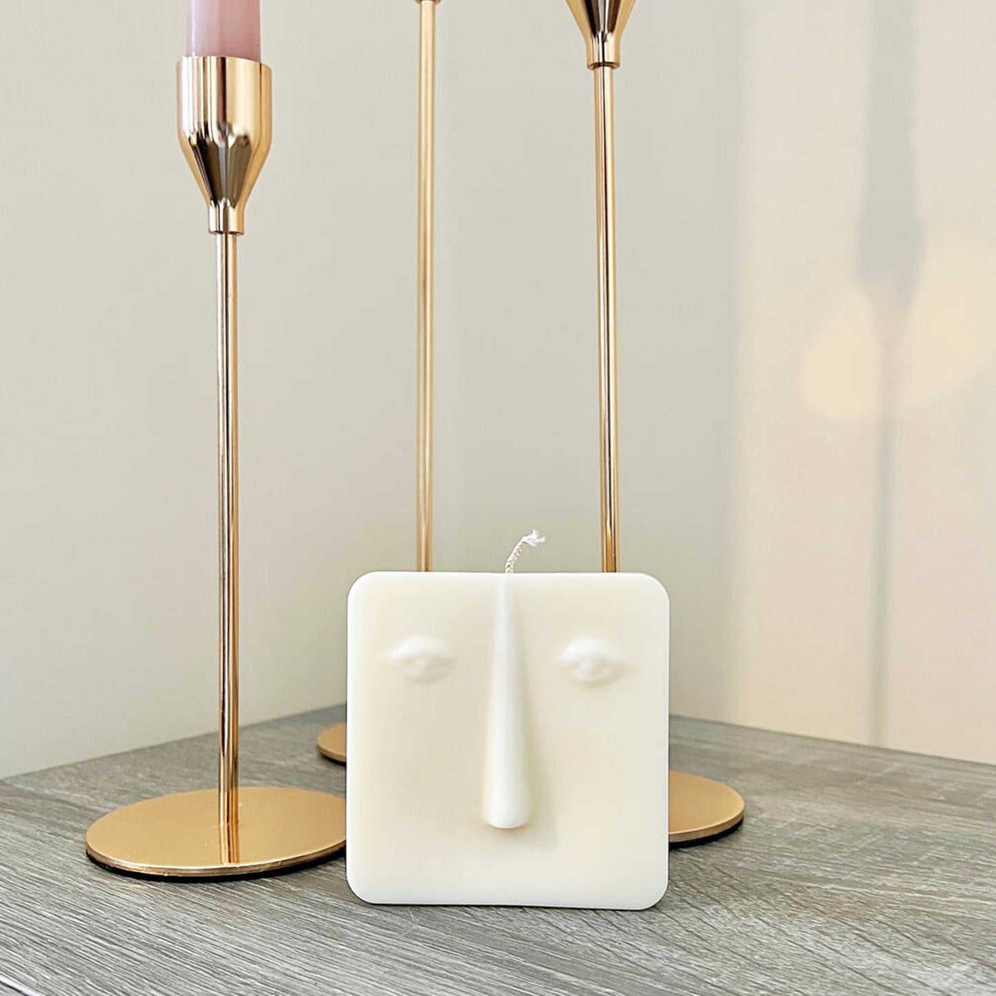 Square Moai Candle - Square Face Candles - Geometric Candle - Sculptural Candles