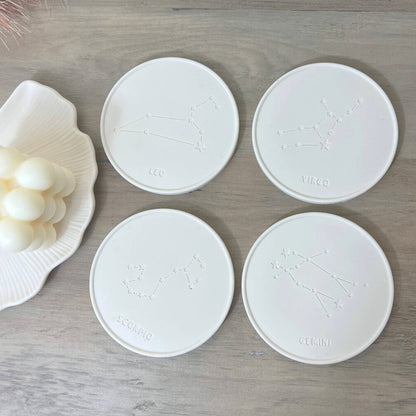 Personalised Coasters with Zodiac Sign and Soy Wax Bubble Cube Candle Gifts