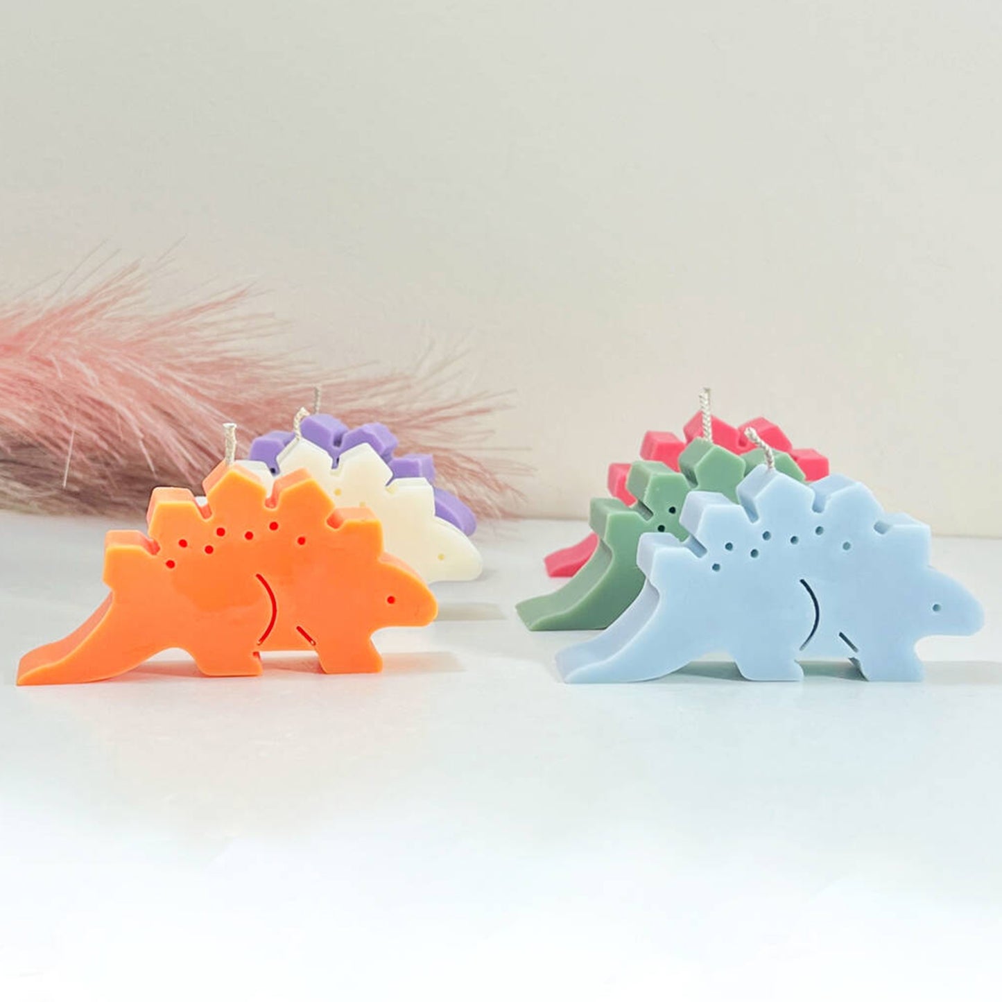 Dinosaur Candle Stegosaurus Gift - Jurassic Dinosaur Gifts - Cake Topper Birthday Candles