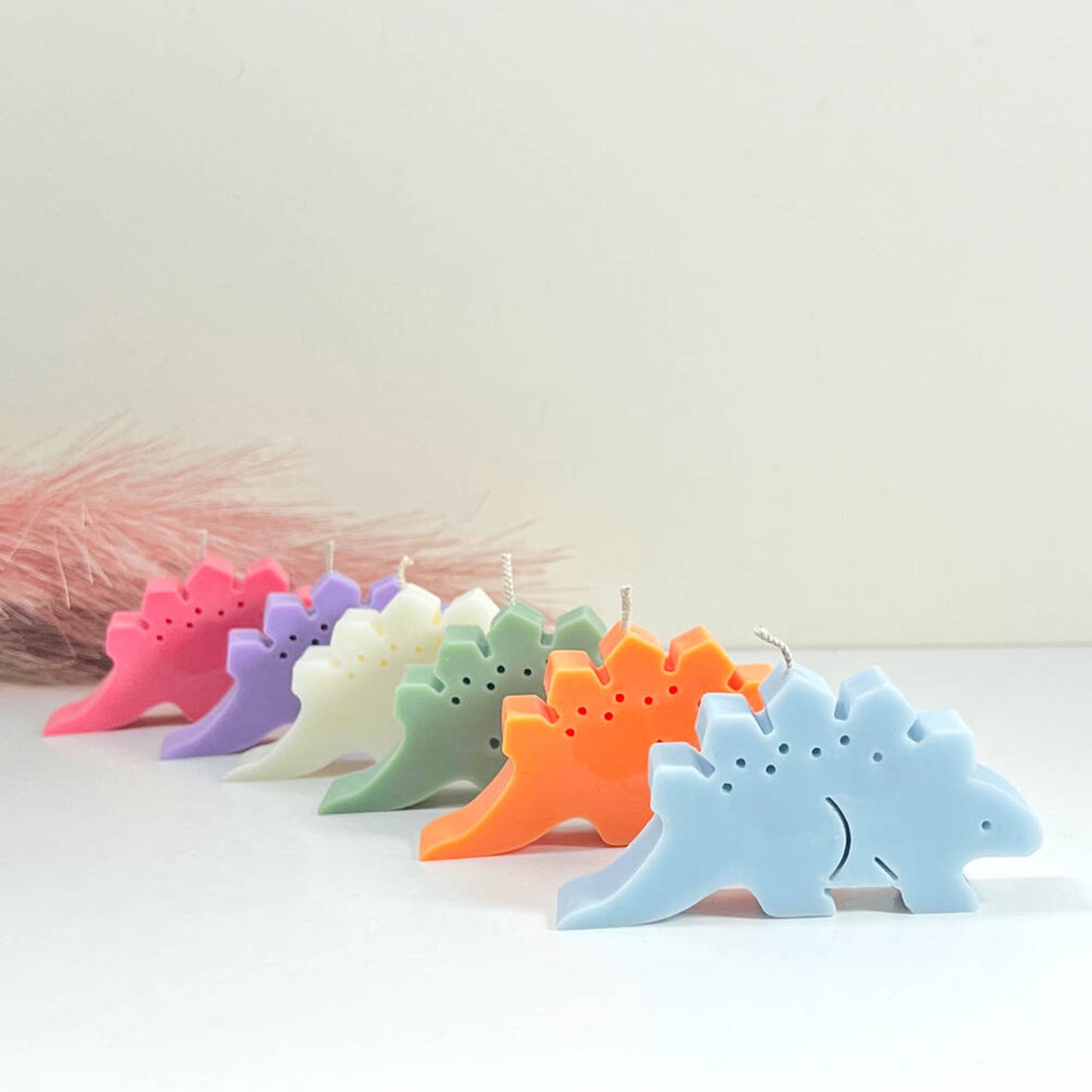 Dinosaur Candle Stegosaurus Gift - Jurassic Dinosaur Gifts - Cake Topper Birthday Candles