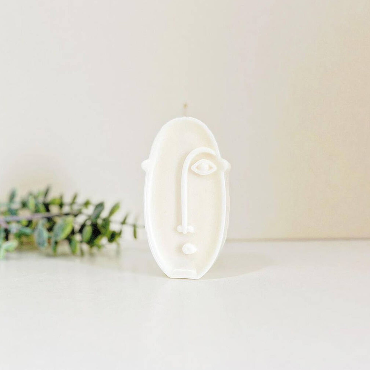 Tall Oval Shape Pillar Candle - Decorative Face Candles - Moai Face Shape Candle