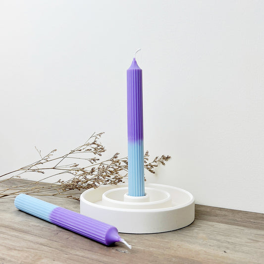 Two Tone Purple & Blue Dinner Candle - Ombre Dinner Candles - Purple Candlesticks