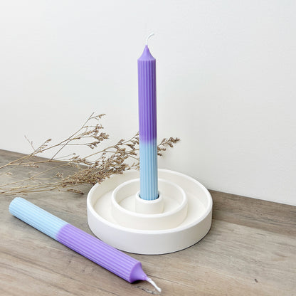 Two Tone Purple & Blue Dinner Candle - Ombre Dinner Candles - Purple Candlesticks