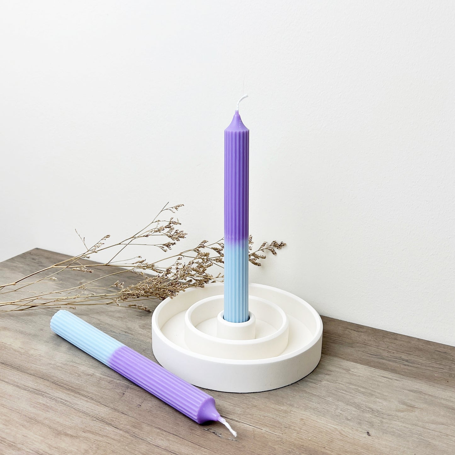 Two Tone Purple & Blue Dinner Candle - Ombre Dinner Candles - Purple Candlesticks