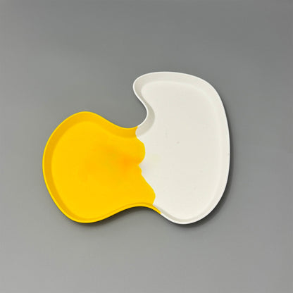 Two Tone Yellow & White Trinket Tray – Modern Decorative Jewellery Tray & Display Tray