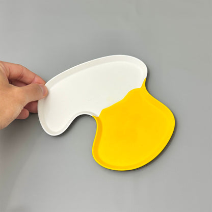 Two Tone Yellow & White Trinket Tray – Modern Decorative Jewellery Tray & Display Tray